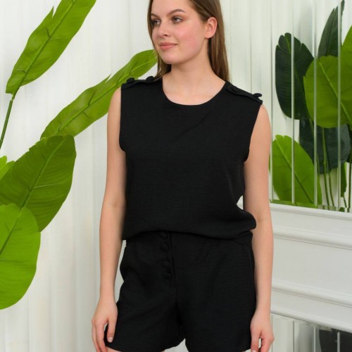 177428 TOPTAN SİYAH ŞORT TAKIM toptan bayan giyim