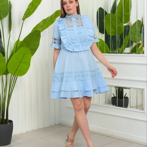 177429 TOPTAN MAVİ ELBİSE 177429 TOPTAN MAVİ ELBİSE toptan bayan giyim