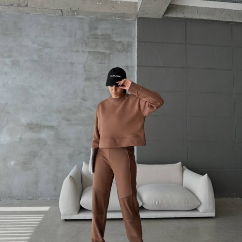 177623 TOPTAN KAHVE EŞOFMAN TAKIM toptan bayan giyim