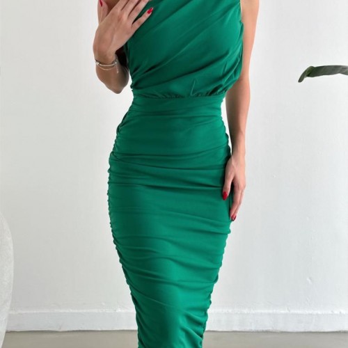 177727 TOPTAN YEŞİL ABİYE toptan bayan giyim