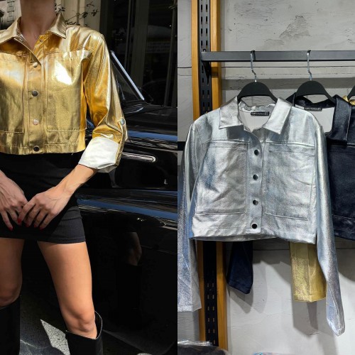 178120 TOPTAN GÜMÜŞ CEKET toptan bayan giyim