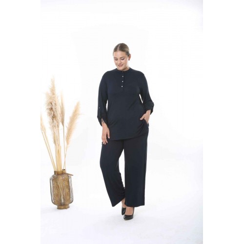 180130 Navy blue Pants suit