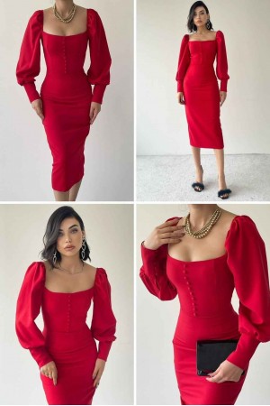 180390 red Evening dress