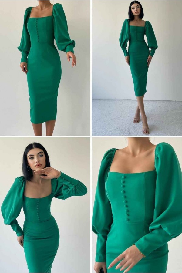 180393 зеленый Вечернее платье