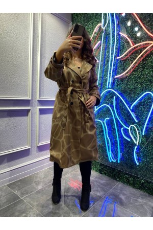 180900 patterned TRENCH COAT