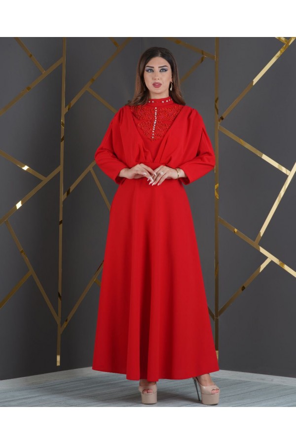 181010 red Evening dress