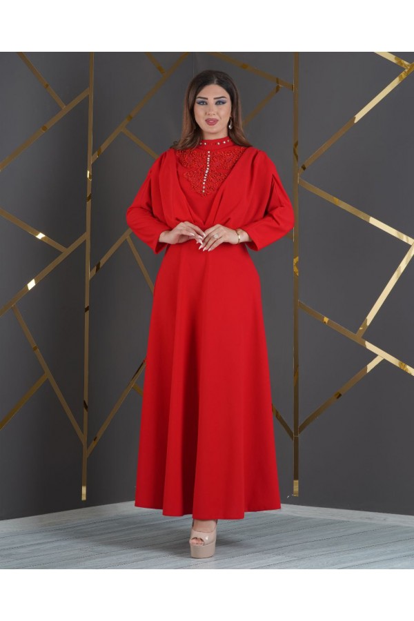 181010 red Evening dress