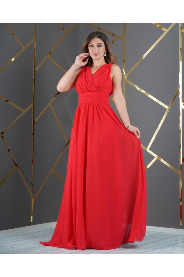 181015 red Evening dress