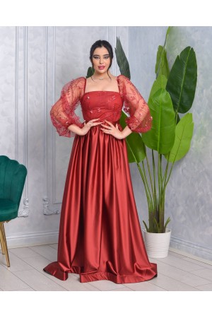 181022 burgundy Evening dress