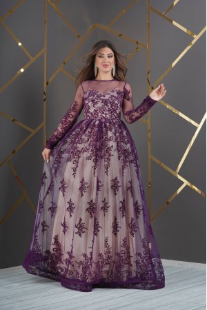 181028 фіолетовий Вечірня сукня