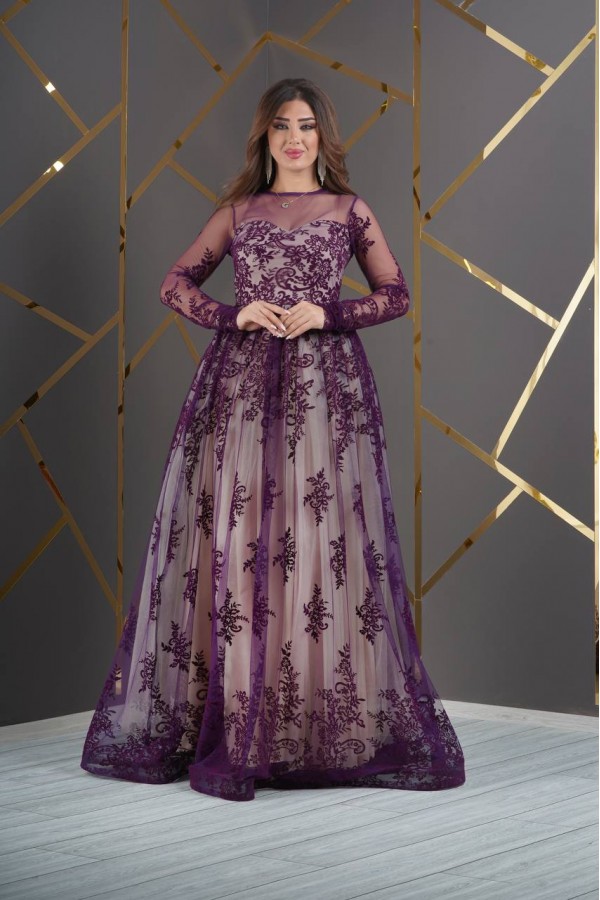 181028 фиолетовый Вечернее платье