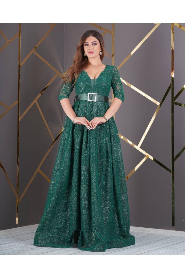 181030 Смарагдовий зелений Вечірня сукня