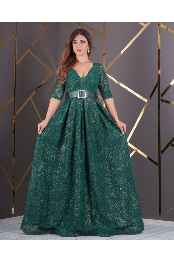 181030 Смарагдовий зелений Вечірня сукня