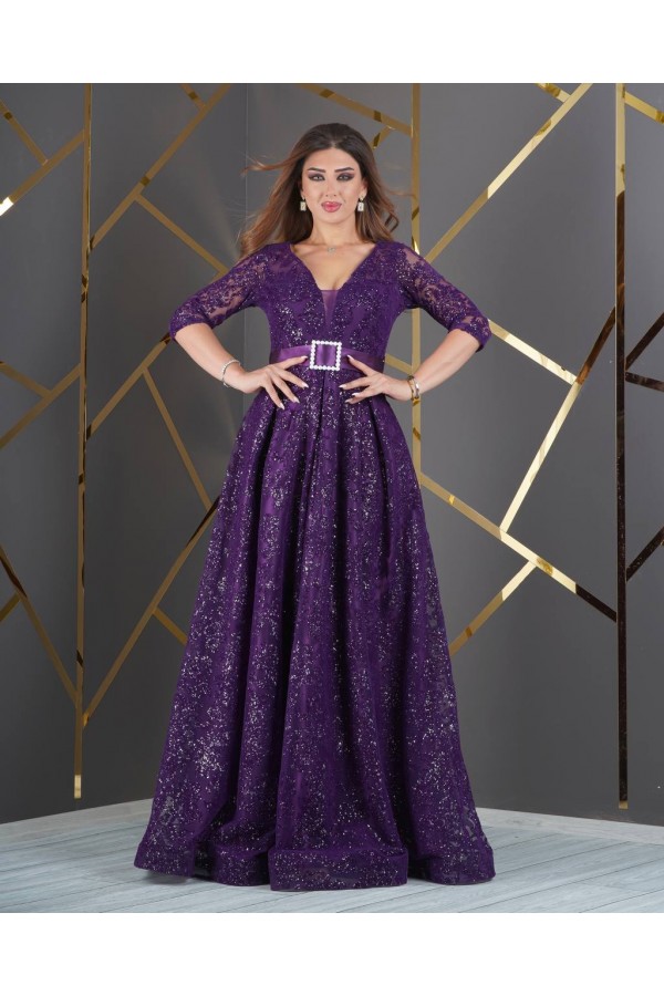 181031 фіолетовий Вечірня сукня