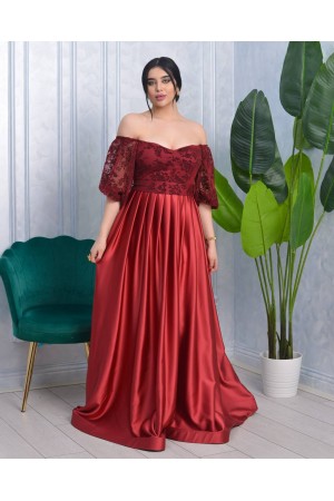 181038 burgundy Evening dress
