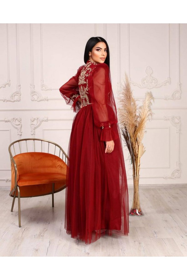 181041 burgundy Evening dress