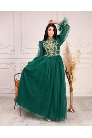 181042 Изумрудно-зеленый Вечернее платье