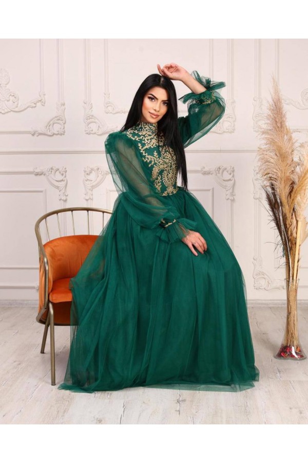 181042 Смарагдовий зелений Вечірня сукня