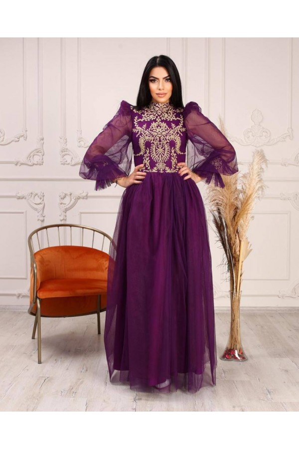 181043 фиолетовый Вечернее платье