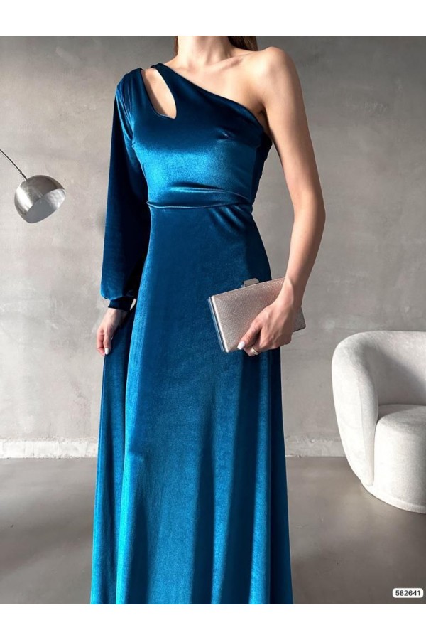 181056 синий Вечернее платье