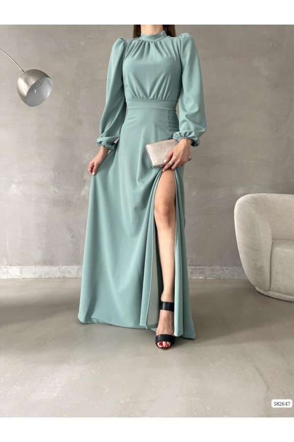 181065 водно-зелений Вечірня сукня