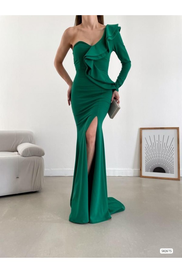 181102 Смарагдовий зелений Вечірня сукня