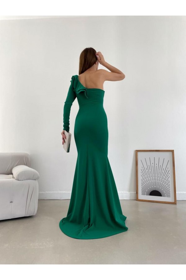 181102 Смарагдовий зелений Вечірня сукня
