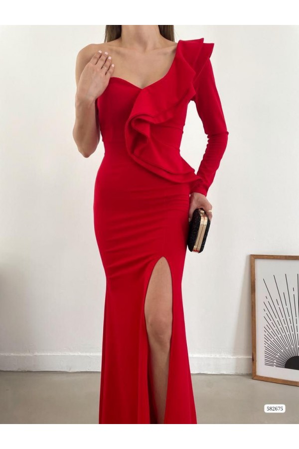 181106 red Evening dress