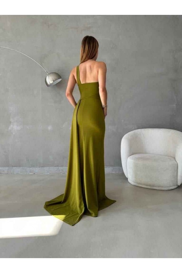 181118 Фисташко зеленый Вечернее платье