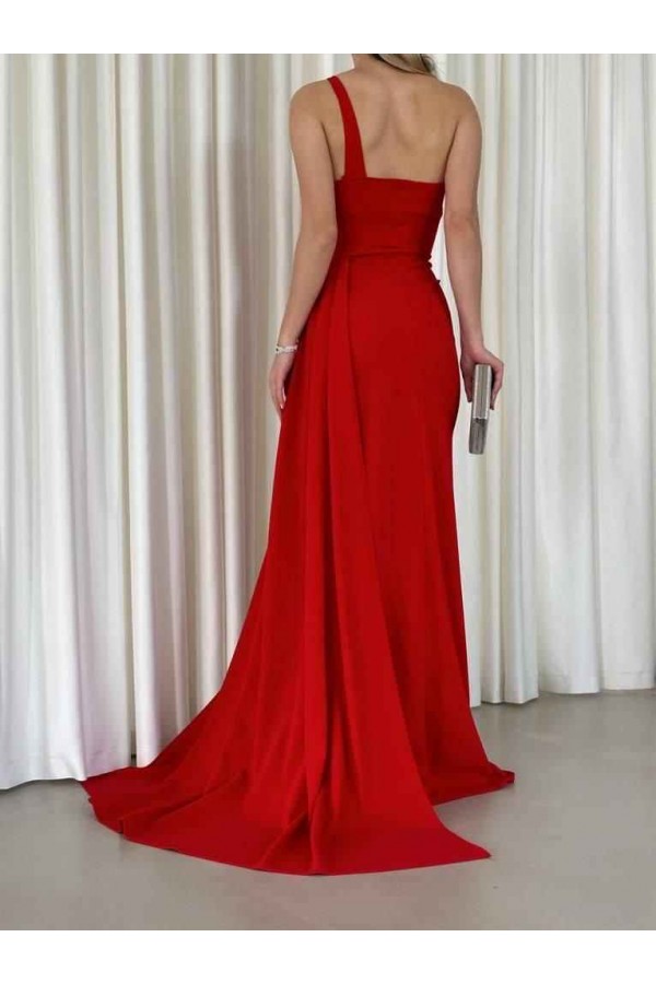 181119 red Evening dress