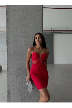 181456 красный Вечернее платье