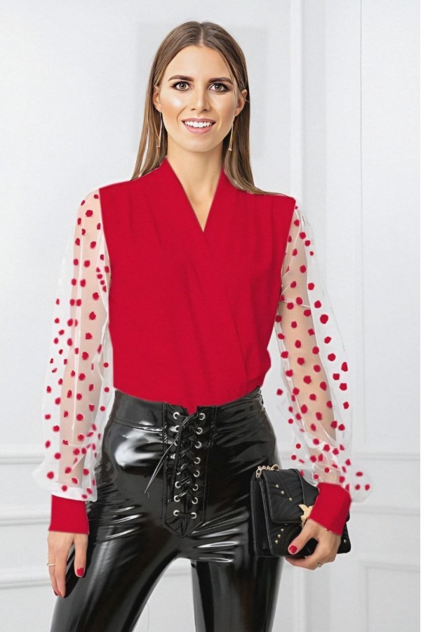 181601 red BLOUSE