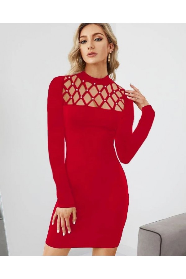 181615 أحمر فستان