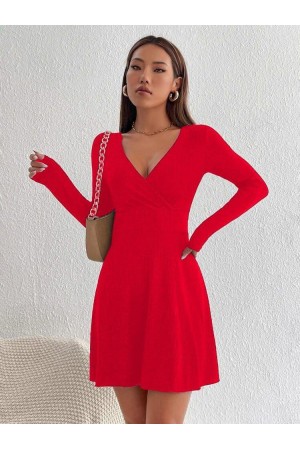 181823 أحمر فستان
