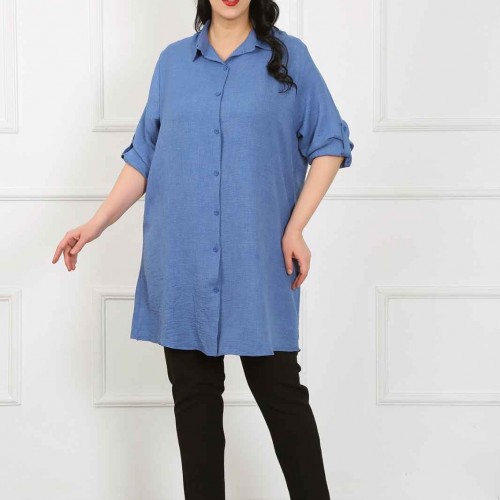 182203 TOPTAN MAVİ TUNİK toptan bayan giyim