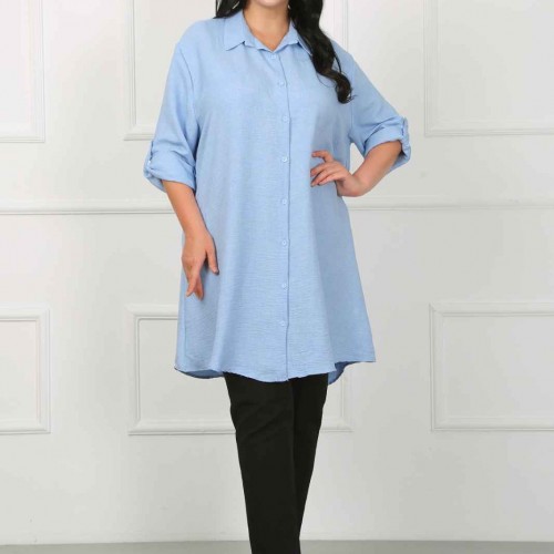 182211 TOPTAN BEBE MAVİ TUNİK toptan bayan giyim