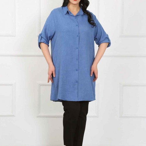 182212 TOPTAN MAVİ TUNİK toptan bayan giyim