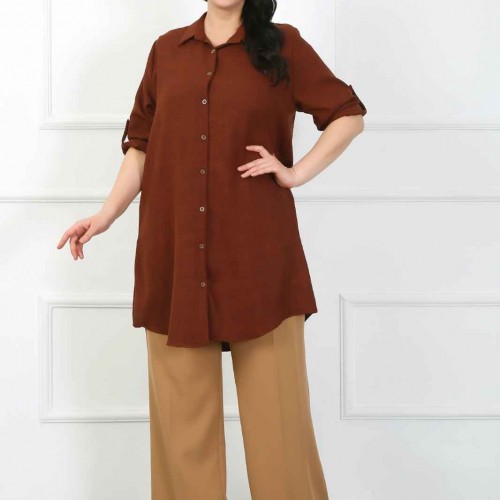 182213 TOPTAN KAHVE TUNİK toptan bayan giyim