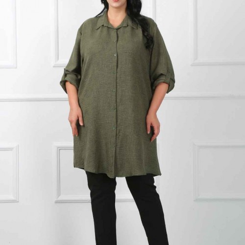 182215 TOPTAN HAKİ TUNİK toptan bayan giyim