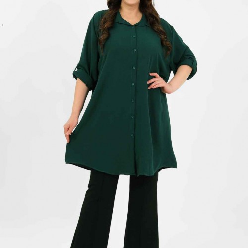 182217 TOPTAN YEŞİL TUNİK toptan bayan giyim