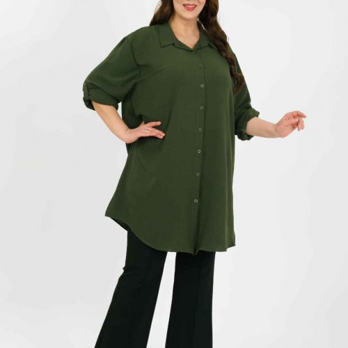 182219 TOPTAN HAKİ TUNİK toptan bayan giyim