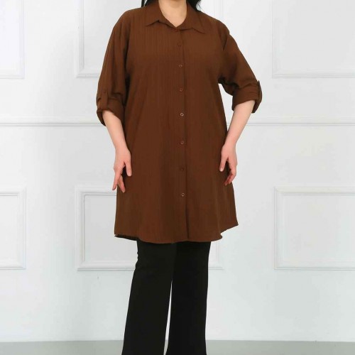 182225 TOPTAN KAHVE TUNİK toptan bayan giyim