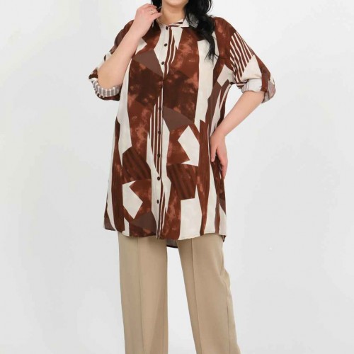 182234 TOPTAN DESENLİ TUNİK toptan bayan giyim