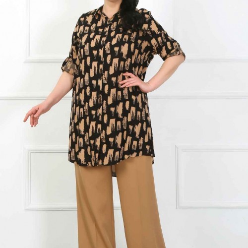 182256 TOPTAN DESENLİ TUNİK toptan bayan giyim