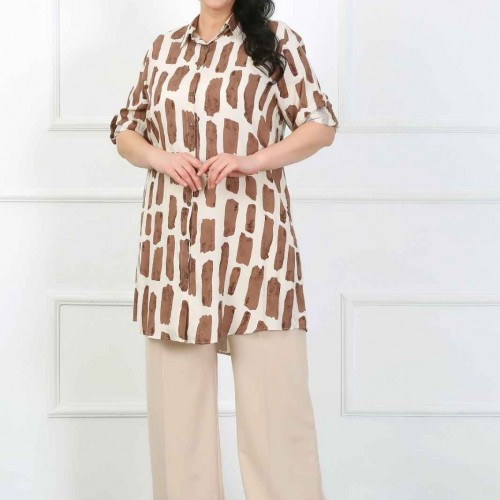 182260 TOPTAN DESENLİ TUNİK toptan bayan giyim