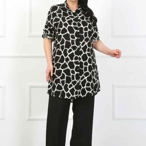 182262 TOPTAN DESENLİ TUNİK toptan bayan giyim