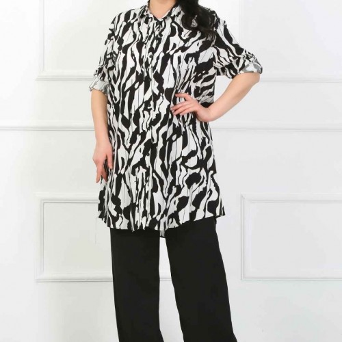 182272 TOPTAN DESENLİ TUNİK toptan bayan giyim