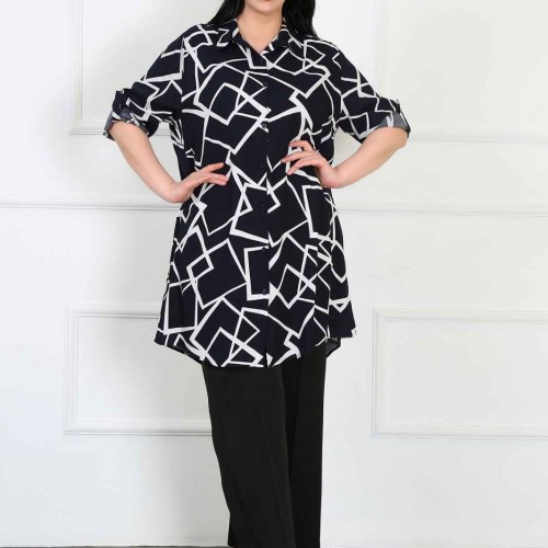 182275 TOPTAN DESENLİ TUNİK toptan bayan giyim