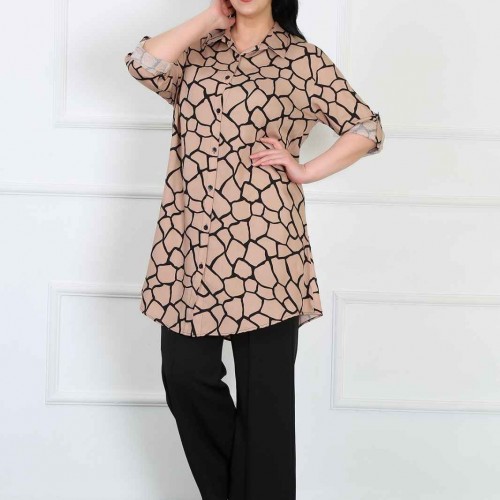 182277 TOPTAN DESENLİ TUNİK toptan bayan giyim