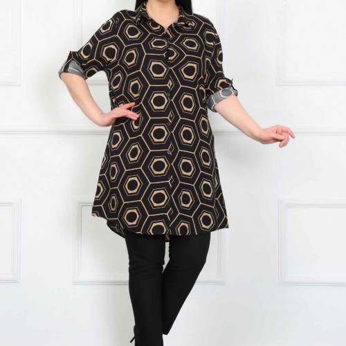 182287 TOPTAN DESENLİ TUNİK toptan bayan giyim